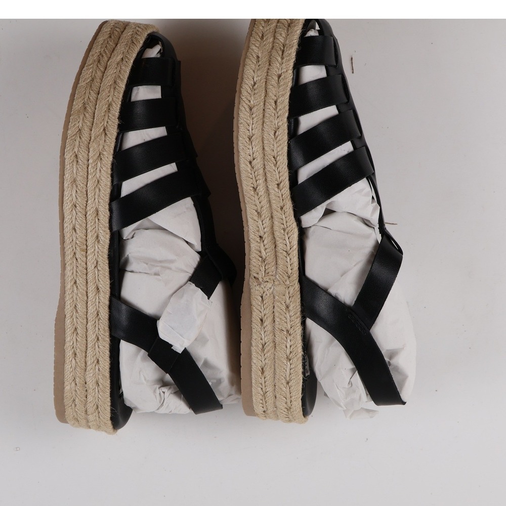 Steve Madden Sandals Marlyman Black Leather Espadrille Platform 8M NWT - Picture 4 of 8